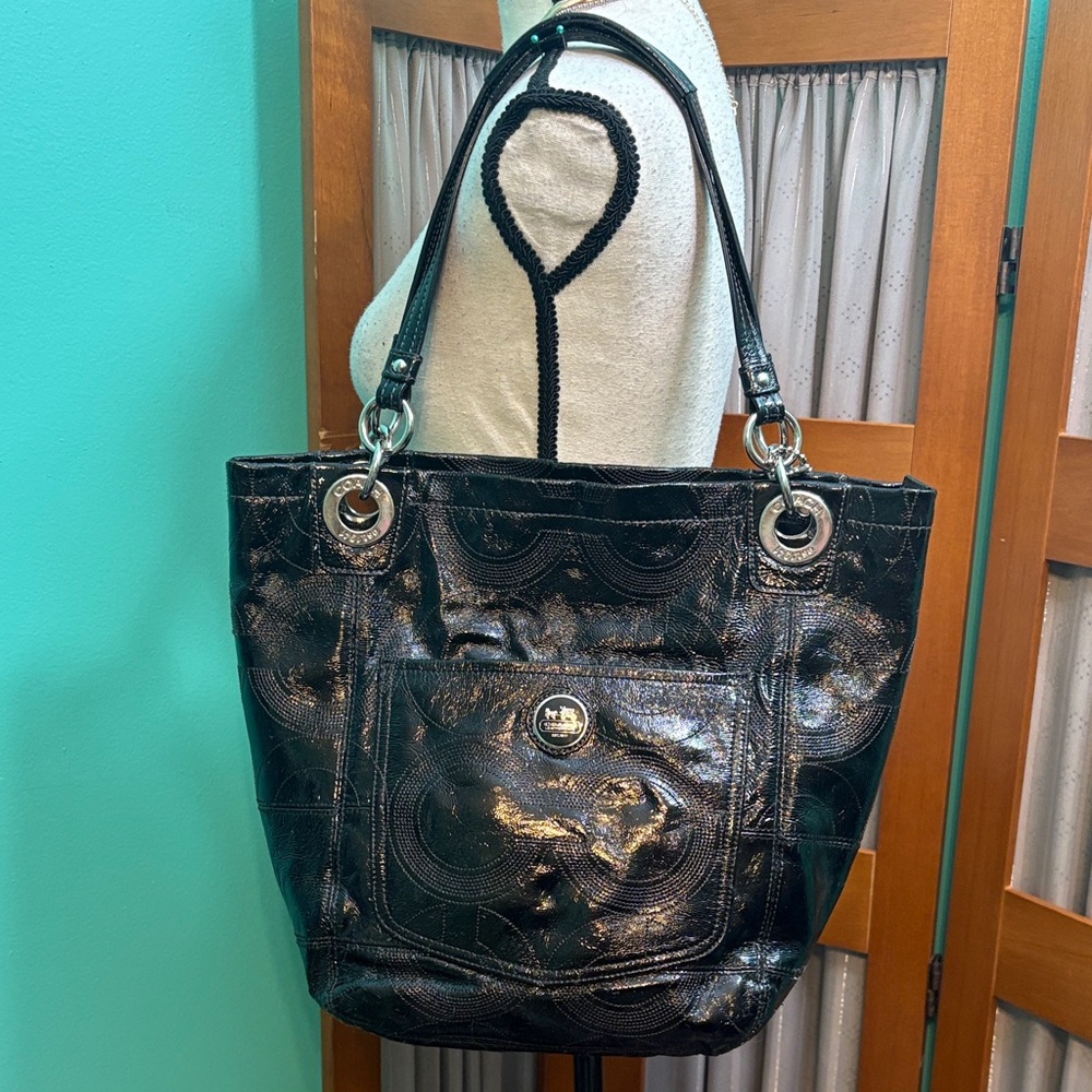 Coach Shimmering Y2K vintage   Black Tote